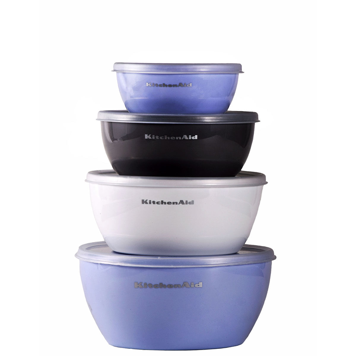 Conjunto De 4 Tigelas De Preparação 3 Cores Lavanda Preto E Branco Kitchenaid