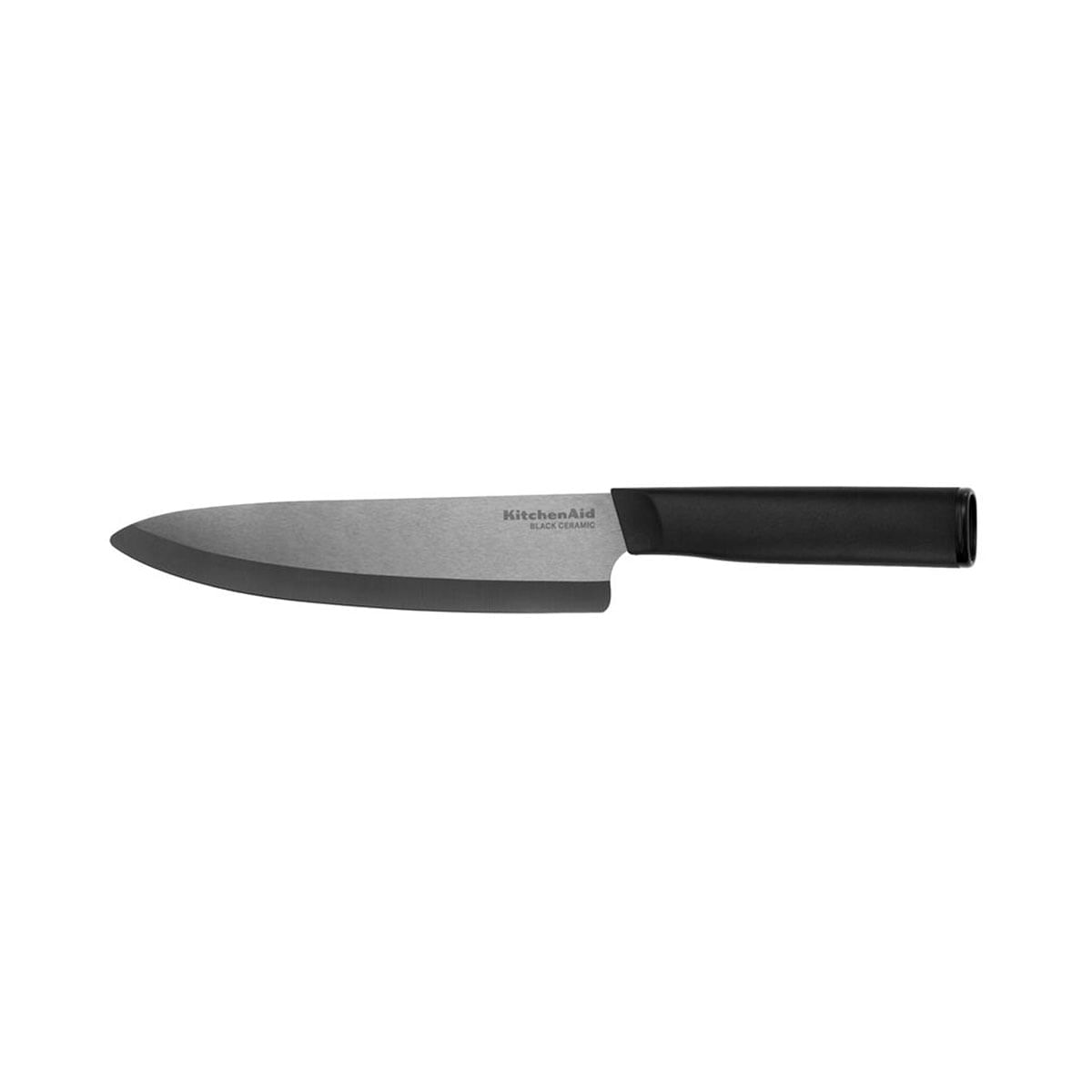 Faca Chef Preta 34Cm Cerâmica Com Capa Protetora Kitchenaid