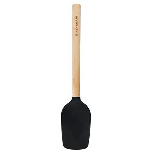Espátula Colher de Bambu Silicone Cozinha Preto KitchenAid